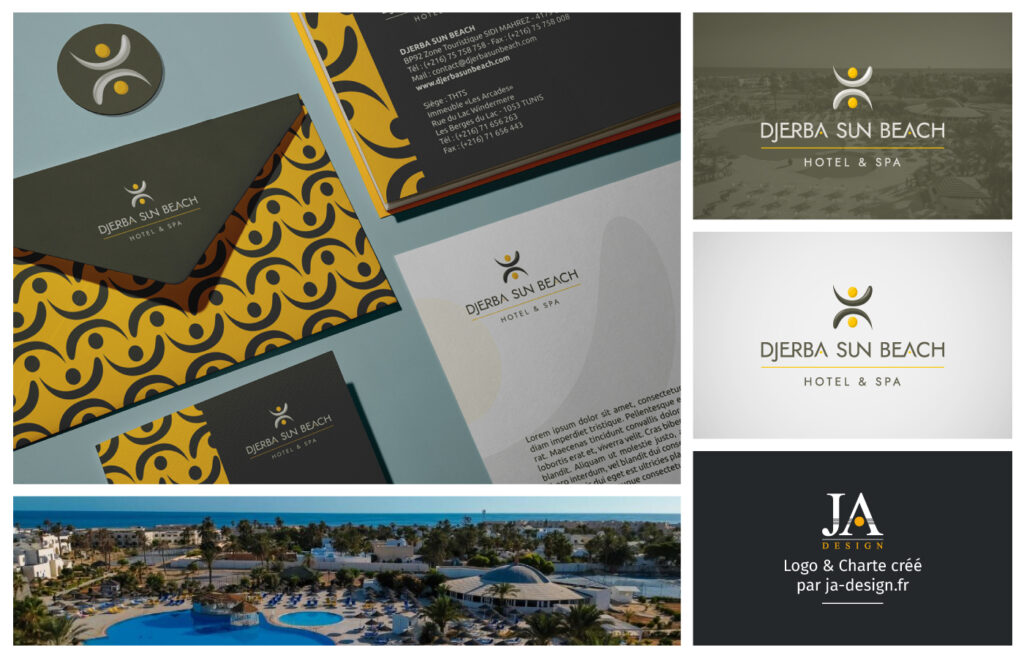 Création d'un logo et d'une charte graphique pour l'hôtel Djerba Sun Beach par JA Design