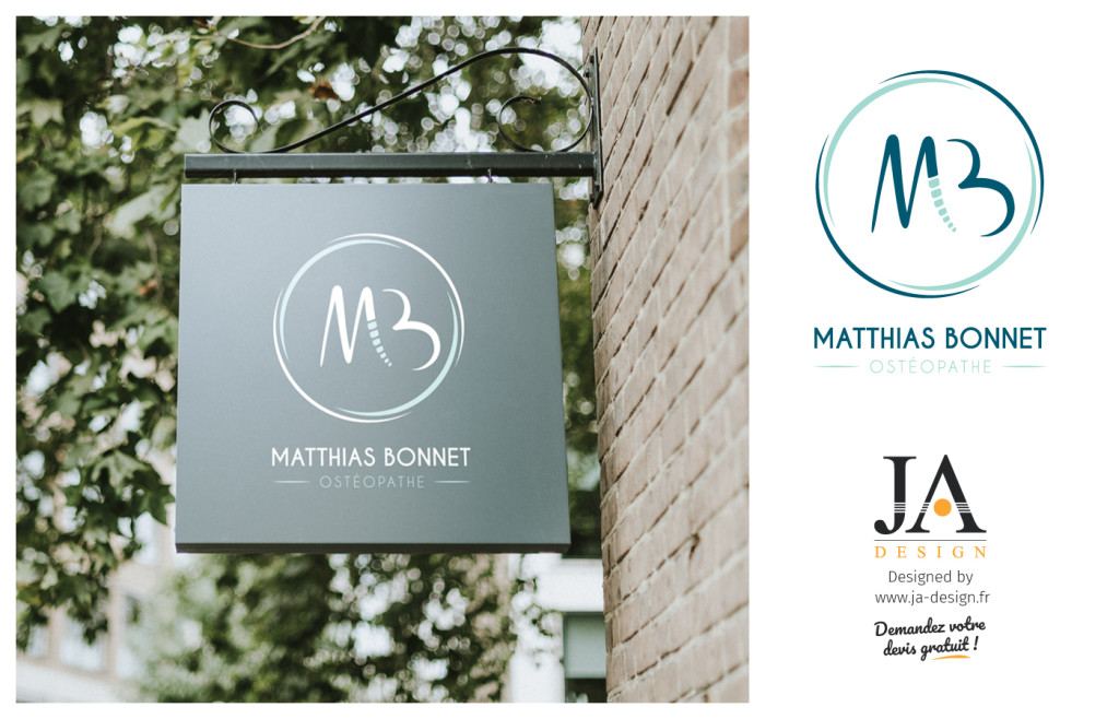 Création d'un logo "MB" pour un ostéopathe par JA Design - Graphiste freelance Bordeaux