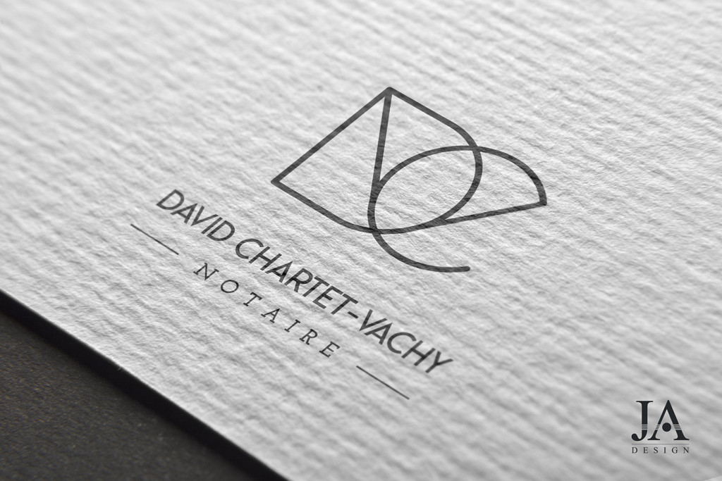Création d'un logo monogramme avec les initiales DCV pour un notaire par JA Design - Graphiste freelance Bordeaux