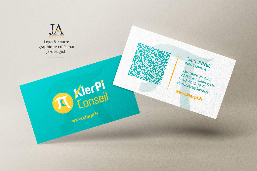 Création et mise en page d'une carte de visite et logo KlerPi Conseils - Par JA Design