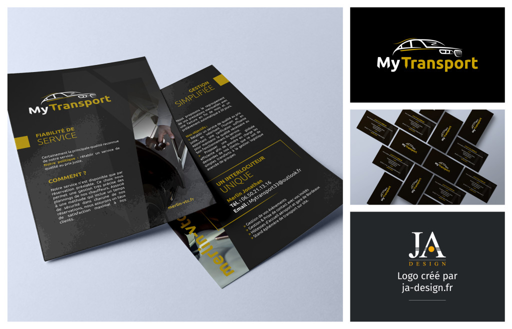 Création d'un flyer et du logo pour une entreprise de chauffeurs privés par JA Design - Graphiste freelance Bordeaux